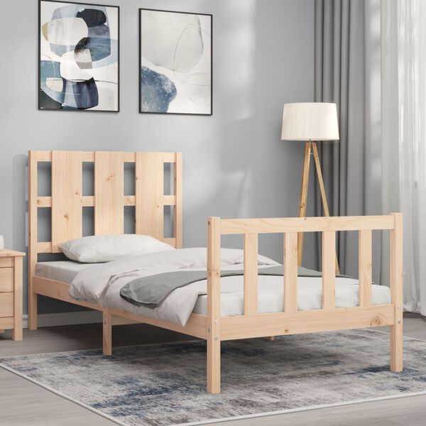 vidaXL Bed Frame without Mattress 90x190 cm Single Solid Wood Pine