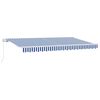 vidaXL Retractable Awning Blue and White 350 x 200 cm