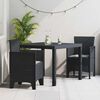 vidaXL Garden Dining Set 3 pcs Anthracite Polt rattan