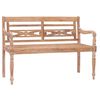 vidaXL Batavia Bench 120 cm White Wash Solid Teak Wood