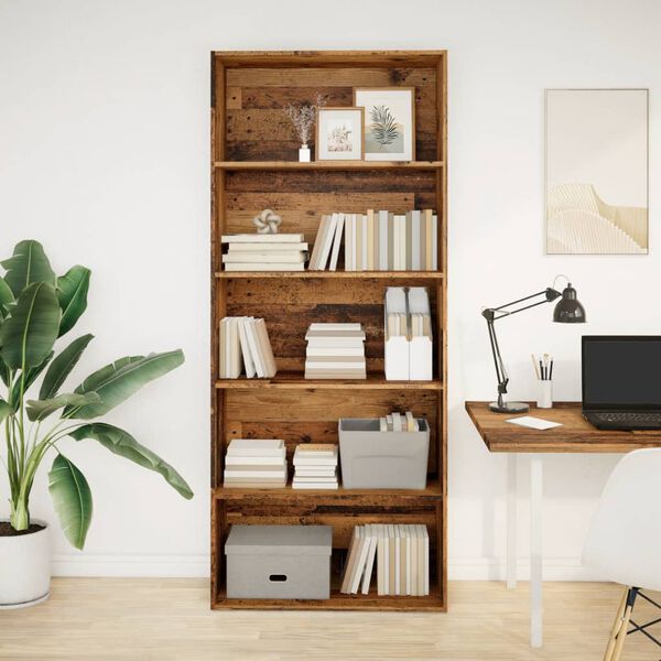 vidaXL Book Cabinet Old Wood 80x30x189 cm Engineered Wood