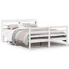 vidaXL Bed Frame with Headboard without Mattress White 120x190 cm Small Double