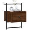 vidaXL Bedside Cabinet Wall-mounted Brown Oak 35x30x51 cm Engineered Wood