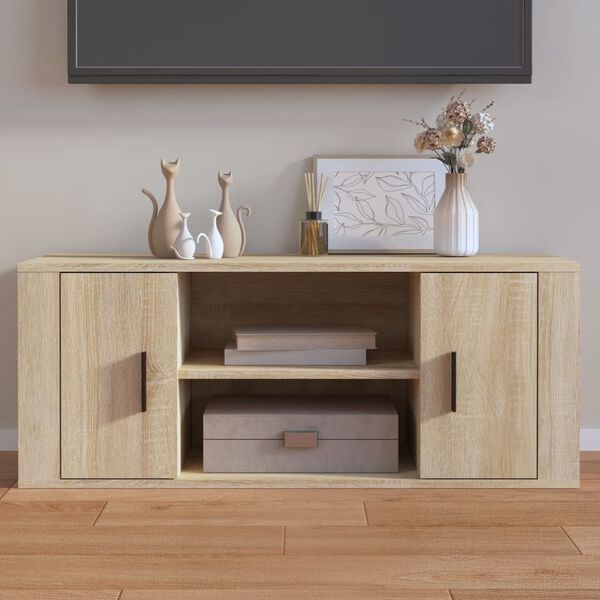 vidaXL TV Cabinet Sonoma Oak 100x35x40 cm Engineered Wood