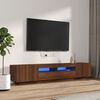 vidaXL 2 Piece TV Cabinet Set with LED Lights Brown Oak Engineered Wood