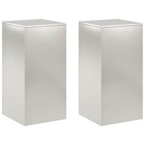 vidaXL Plant Stand 2 pcs Silver 40 x 40 x 80 cm Steel