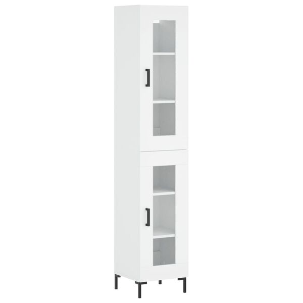 vidaXL Highboard White 34.5x34x180 cm Engineered Wood