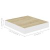 vidaXL Floating Wall Shelf Oak and White 23x23.5x3.8 cm MDF