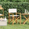 vidaXL Folding Director's Chair Cream Solid Wood Teak