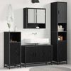 vidaXL Bathroom Furniture Set 4 pcs Black Oak Engineered Wood