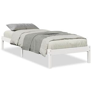 vidaXL Extra Long Bed Frame without Mattress White 100x220 cm Solid Wood Pine