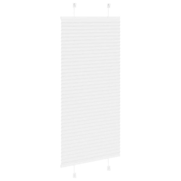 vidaXL Pleated Blind White 55x100 cm Fabric Width 54.4 cm Polyester
