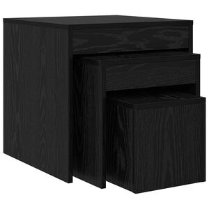 vidaXL Coffee Table 3 pcs Black Oak 45 x 45 x 45 cm Engineered Wood