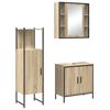 vidaXL Bathroom Furniture Set with Shelf 3 pcs Brown Engineered wood
