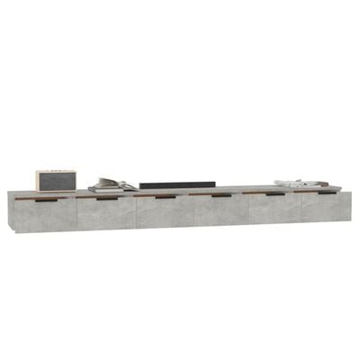 vidaXL Wall Cabinets 2 pcs Concrete Grey 102x30x20 cm Engineered Wood