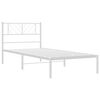vidaXL Metal Bed Frame without Mattress with Headboard White 90x200cm