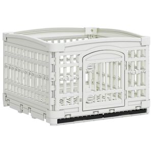 vidaXL 4 Panel Dog Playpen 122 x 106.5 x 82 cm Plastic White Foldable