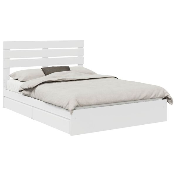 vidaXL Storage Bed with Headboard White 140 x 190 cm Engineered Wood