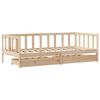 vidaXL Daybed with Drawers without Mattress 90x190 cm Single Solid Wood