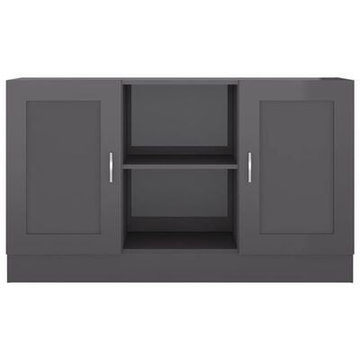 vidaXL Sideboard High Gloss Grey 120x30.5x70 cm Engineered Wood