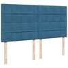 vidaXL Box Spring Bed with Mattress Blue 200x200 cm Velvet