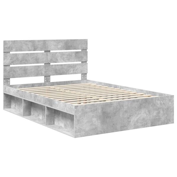 vidaXL Bed Frame Concerte Grey 150 x 200 cm Solid Pine Wood