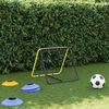 vidaXL Football Rebounder Double Side Adjustable Yellow and Black Steel