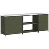 vidaXL Kitchen Storage Set with Shelf Other 3 pcs Olive Green Steel