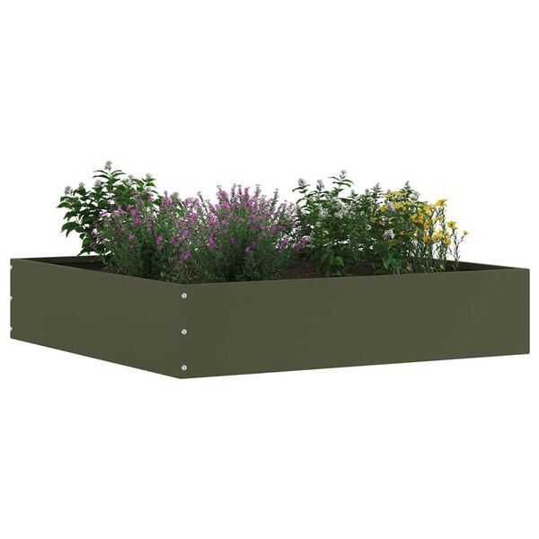 vidaXL Lawn Edging Olive Green 60 x 60 x 13 cm Steel