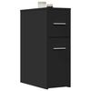 vidaXL Narrow Bathroom Cupboard with Wheels Black Engineered Wood