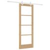 vidaXL Sliding Door 73.5 x 198.5 cm Solid Pine Wood and Glass Natural