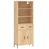 vidaXL Highboard Sonoma Oak 69.5x34x180 cm Engineered Wood
