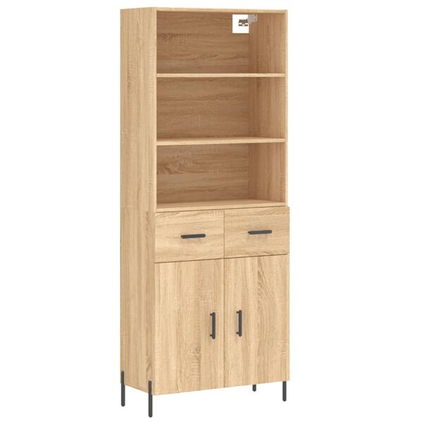 vidaXL Highboard Sonoma Oak 69.5x34x180 cm Engineered Wood