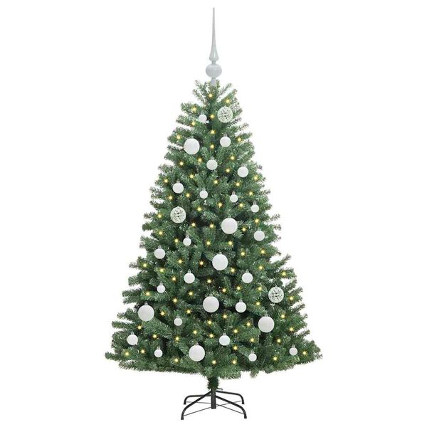 vidaXL Artificial Hinged Christmas Tree Green 120 cm PVC and Metal