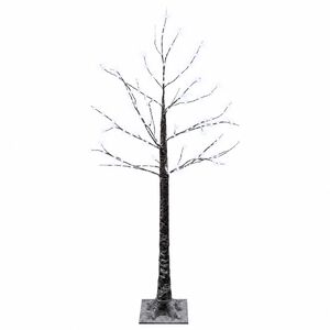 vidaXL Snow-Covered LED Christmas Tree Brown 22 x 22 x 120 cm Plastic