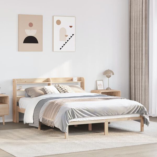 vidaXL Bed Frame without Mattress 140x190 cm Solid Wood Pine