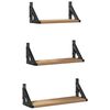 vidaXL Wall Shelf 3 pcs Smoke Oak 37 x 12 x 13 cm