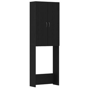 vidaXL Washing Machine Cabinet Black Oak 64x25.5x190 cm