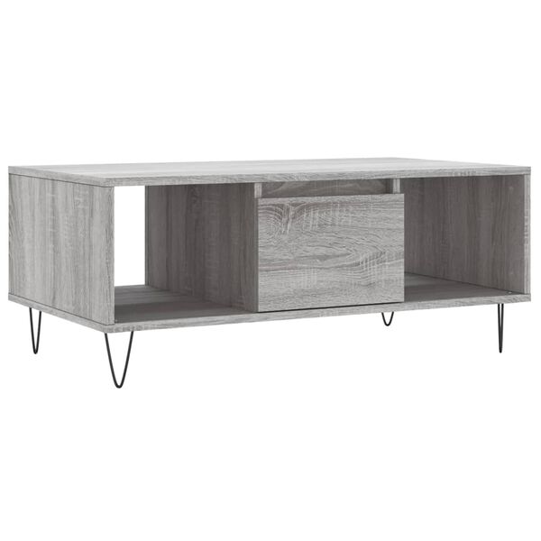 vidaXL Coffee Table Grey Sonoma 90x50x36.5 cm Engineered Wood