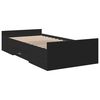 vidaXL Bed Frame with Drawers without Mattress Black 75x190 cm Small Single