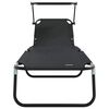 vidaXL Folding Sun Lounger Folding Black 56 x 190 x 81cm Fabric