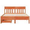vidaXL Bed Frame without Mattress Wax Brown 135x190 cm Double Solid Wood Pine