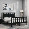 vidaXL Bed Frame without Mattress Black Double Solid Wood Pine