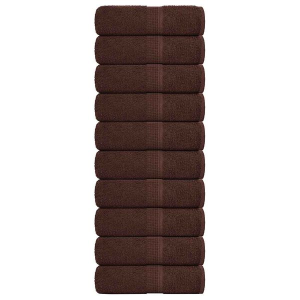 vidaXL Guest Towels "FROGN" 10 pcs Brown 30x50 cm 360 gsm