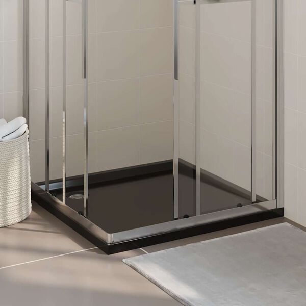 vidaXL Square ABS Shower Base Tray Black 90x90 cm