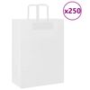 vidaXL Paper Bags 250 pcs with Handles White 32x17x44 cm