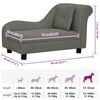 vidaXL Dog Sofa with Pillow Dark Grey 83x44x44 cm Plush