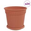 vidaXL Plant Pots 24 pcs Brick Red &Oslash; 19 x 16 cm Plastic