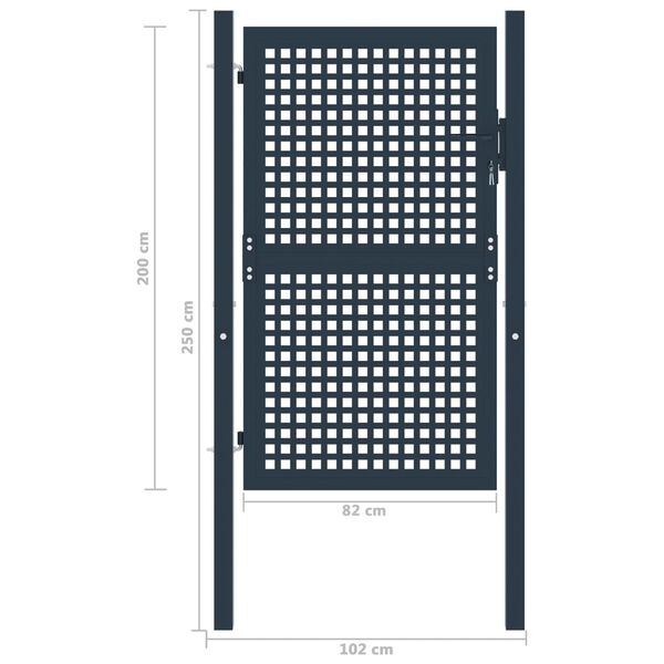 vidaXL Fence Gate Anthracite 102x200 cm Steel