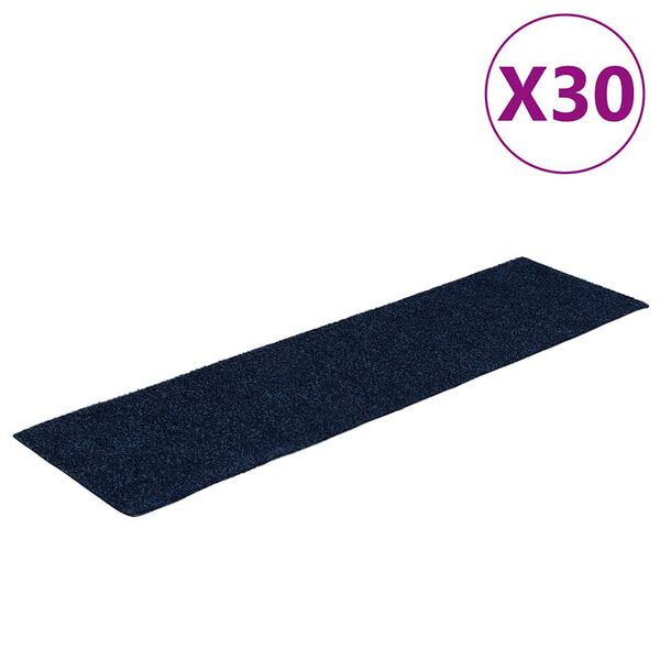 vidaXL Stair Mats Self-adhesive 30 pcs 76x20 cm Navy Rectangular